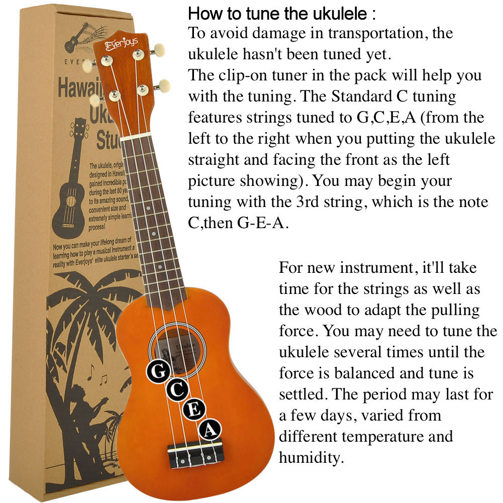 Сопрано Ukulele Beginner Pack-21 дюймов с Gig Bag песенник цифровой тюнер