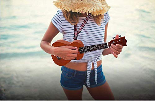 Комплект Ukulele из красного дерева сопрано - профессиональный 21-дюймовый с чехлом-ремешком для ремешка Aquila Strings EVUKP